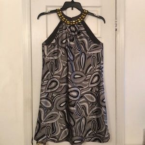 INC Petite “Happy Tears” Grey 100% Silk Dress